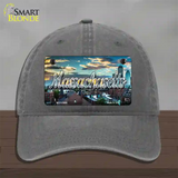 Massachusetts Sunset Skyline State Novelty License Plate Hat Unconstructed Cotton / Charcoal