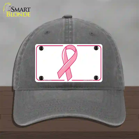 Breast Cancer Ribbon Novelty License Plate Hat Unconstructed Cotton / Charcoal