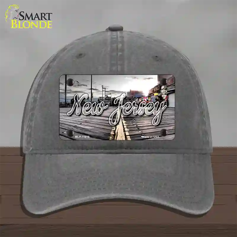 New Jersey Boardwalk State Novelty License Plate Hat Unconstructed Cotton / Charcoal