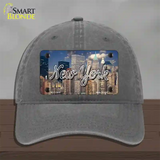 New York City Skyline State Novelty License Plate Hat Unconstructed Cotton / Charcoal