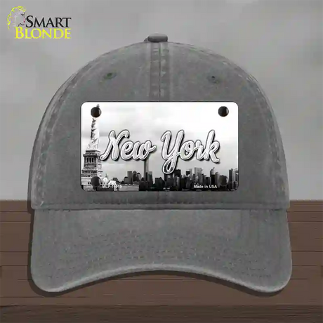 New York Statue of Liberty State Novelty License Plate Hat Unconstructed Cotton / Charcoal