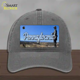 Pennsylvania Gettysburg Statue State Novelty License Plate Hat Unconstructed Cotton / Charcoal