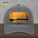 Rhode Island River Sunset State Novelty License Plate Hat Unconstructed Cotton / Charcoal