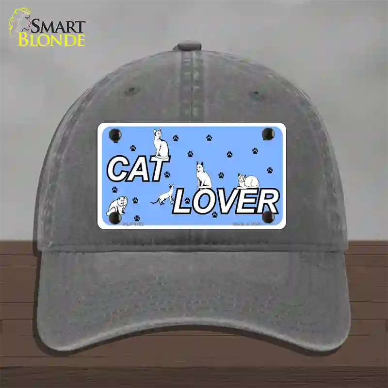 Cat Lover Novelty License Plate Hat Unconstructed Cotton / Charcoal