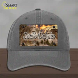 South Dakota Mt Rushmore State Novelty License Plate Hat Unconstructed Cotton / Charcoal