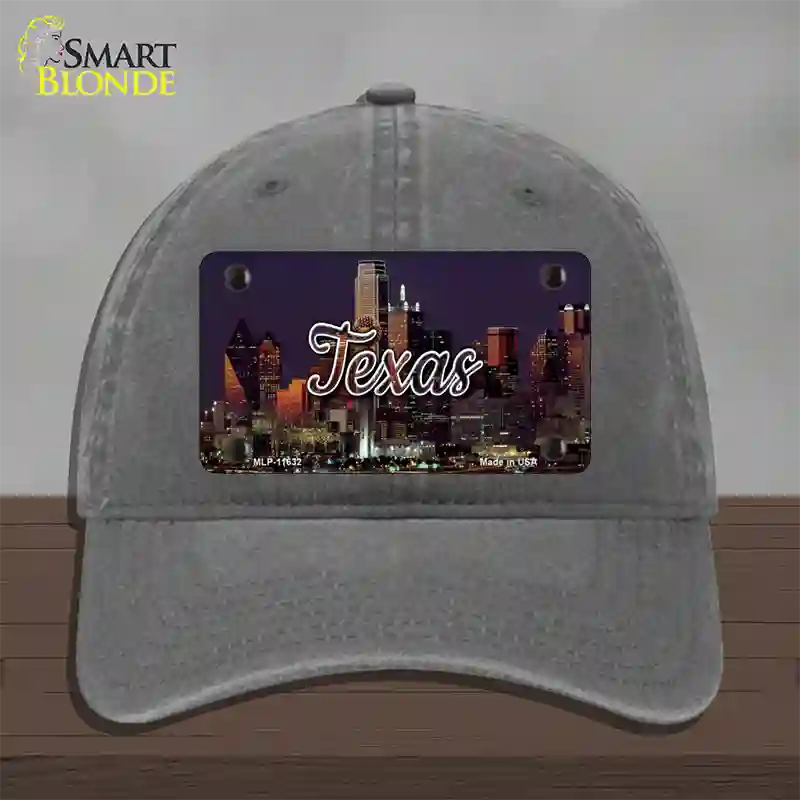 Texas City Lights Novelty License Plate Hat Unconstructed Cotton / Charcoal