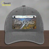 West Virginia River Bridge State Novelty License Plate Hat Unconstructed Cotton / Charcoal