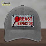 Breast Inspector Novelty License Plate Hat Unconstructed Cotton / Charcoal