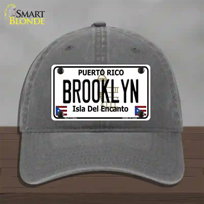 Brooklyn Puerto Rico Novelty License Plate Hat Unconstructed Cotton / Charcoal