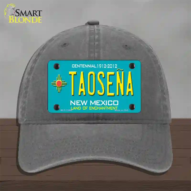 Taosena Teal New Mexico Novelty License Plate Hat Unconstructed Cotton / Charcoal