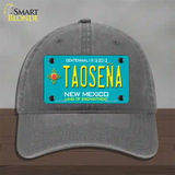 Taosena Teal New Mexico Novelty License Plate Hat Unconstructed Cotton / Charcoal