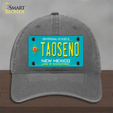 Taoseno Teal New Mexico Novelty License Plate Hat Unconstructed Cotton / Charcoal