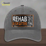 Rehab Is For Quitters Novelty License Plate Hat Unconstructed Cotton / Charcoal