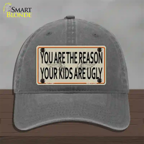 You Are The Reason Novelty License Plate Hat Unconstructed Cotton / Charcoal