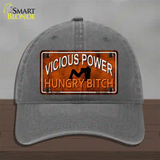 Vicious Power Novelty License Plate Hat Unconstructed Cotton / Charcoal