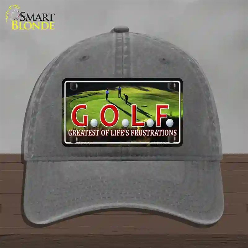 GOLF Novelty License Plate Hat Unconstructed Cotton / Charcoal