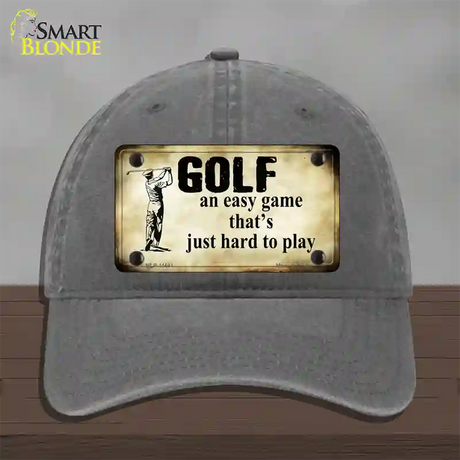 Golf An Easy Game Novelty License Plate Hat Unconstructed Cotton / Charcoal