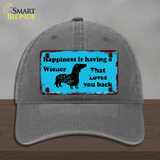 Happiness Is Having A Wiener Novelty License Plate Hat Unconstructed Cotton / Charcoal