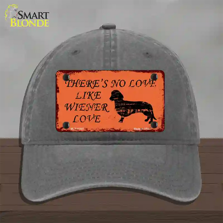 Wiener Love Novelty License Plate Hat Unconstructed Cotton / Charcoal