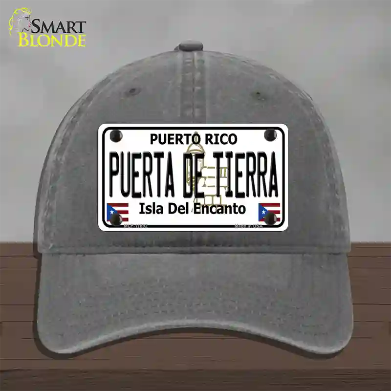 Puerta De Tierra Puerto Rico Novelty License Plate Hat Unconstructed Cotton / Charcoal