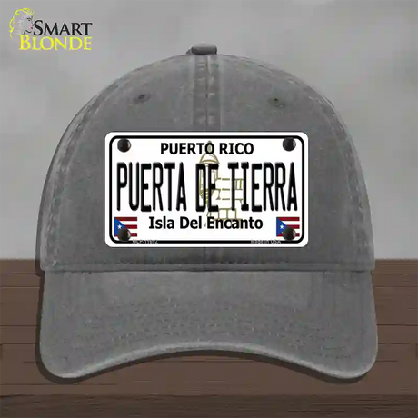 Puerta De Tierra Puerto Rico Novelty License Plate Hat Unconstructed Cotton / Charcoal