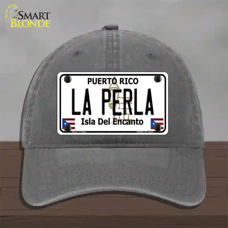 La Perla Puerto Rico Novelty License Plate Hat Unconstructed Cotton / Charcoal