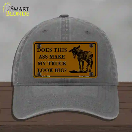 Does This Ass Novelty License Plate Hat Unconstructed Cotton / Charcoal