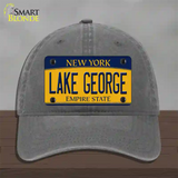 Lake George New York Novelty License Plate Hat Unconstructed Cotton / Charcoal