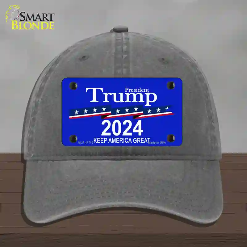 President Trump 2024 Novelty License Plate Hat Unconstructed Cotton / Charcoal