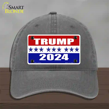 Trump 2024 Star Novelty License Plate Hat Unconstructed Cotton / Charcoal