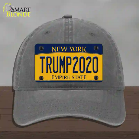 Trump 2020 New York Novelty License Plate Hat Unconstructed Cotton / Charcoal