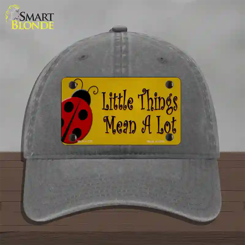 Little Things Mean A Lot Novelty License Plate Hat Unconstructed Cotton / Charcoal