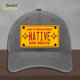 Native New Mexico Yellow State Novelty License Plate Hat Unconstructed Cotton / Charcoal