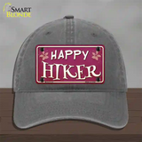 Happy Hiker Novelty License Plate Hat Unconstructed Cotton / Charcoal