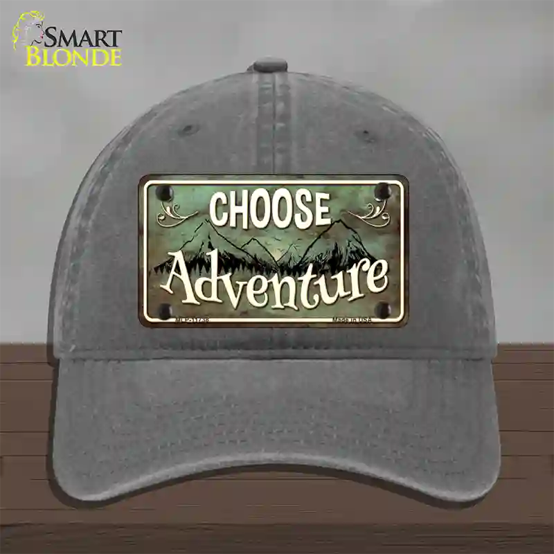 Choose Adventure Novelty License Plate Hat Unconstructed Cotton / Charcoal