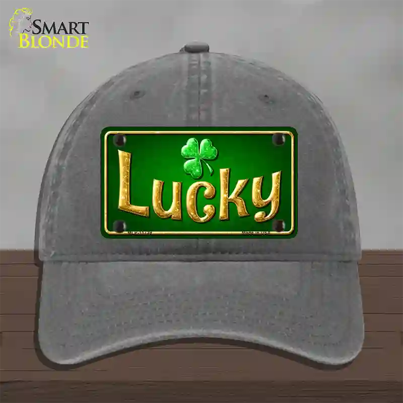 Lucky Irish Novelty License Plate Hat Unconstructed Cotton / Charcoal