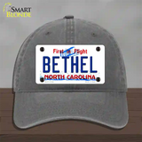 Bethel North Carolina State Novelty License Plate Hat Unconstructed Cotton / Charcoal