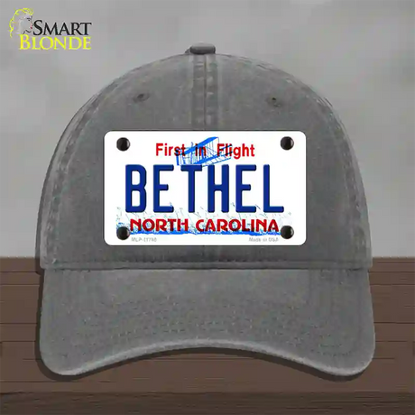 Bethel North Carolina State Novelty License Plate Hat Unconstructed Cotton / Charcoal