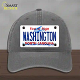 Washington North Carolina State Novelty License Plate Hat Unconstructed Cotton / Charcoal