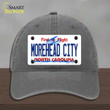 Morehead City North Carolina State Novelty License Plate Hat Unconstructed Cotton / Charcoal