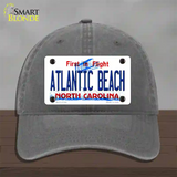 Atlantic Beach North Carolina State Novelty License Plate Hat Unconstructed Cotton / Charcoal