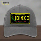 New Mexico Black State Novelty License Plate Hat Unconstructed Cotton / Charcoal