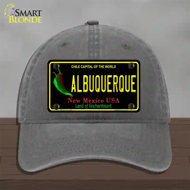 Albuquerque New Mexico Black State Novelty License Plate Hat Unconstructed Cotton / Charcoal