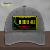 Albuquerque New Mexico Black State Novelty License Plate Hat Unconstructed Cotton / Charcoal