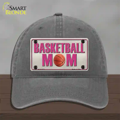 Basketball Mom Novelty License Plate Hat Unconstructed Cotton / Charcoal