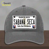 Sabana Seca Puerto Rico State Novelty License Plate Hat Unconstructed Cotton / Charcoal