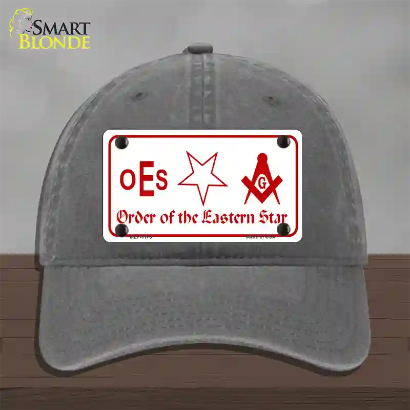 Order Of The Eastern Star Novelty License Plate Hat Unconstructed Cotton / Charcoal