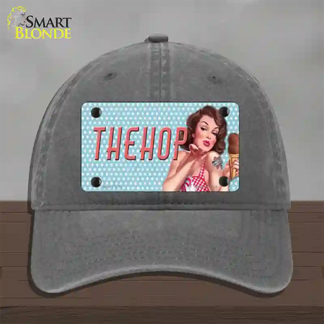 The Hop Vintage Pinup Novelty License Plate Hat Unconstructed Cotton / Charcoal