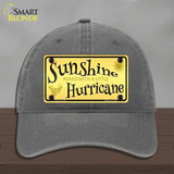 Sunshine With A Little Hurricane Novelty License Plate Hat Unconstructed Cotton / Charcoal