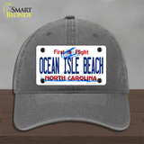 Ocean Isle Beach North Carolina Novelty License Plate Hat Unconstructed Cotton / Charcoal